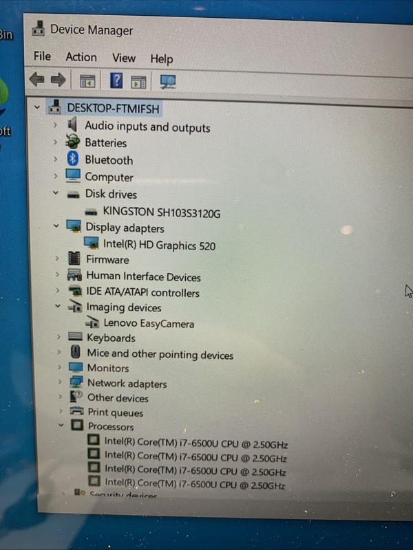 LENOVO EDGE 2 1580 FHD Touchscreen INTEL CORE I7-6500U 120GB 8GB NO OS - Read gallery