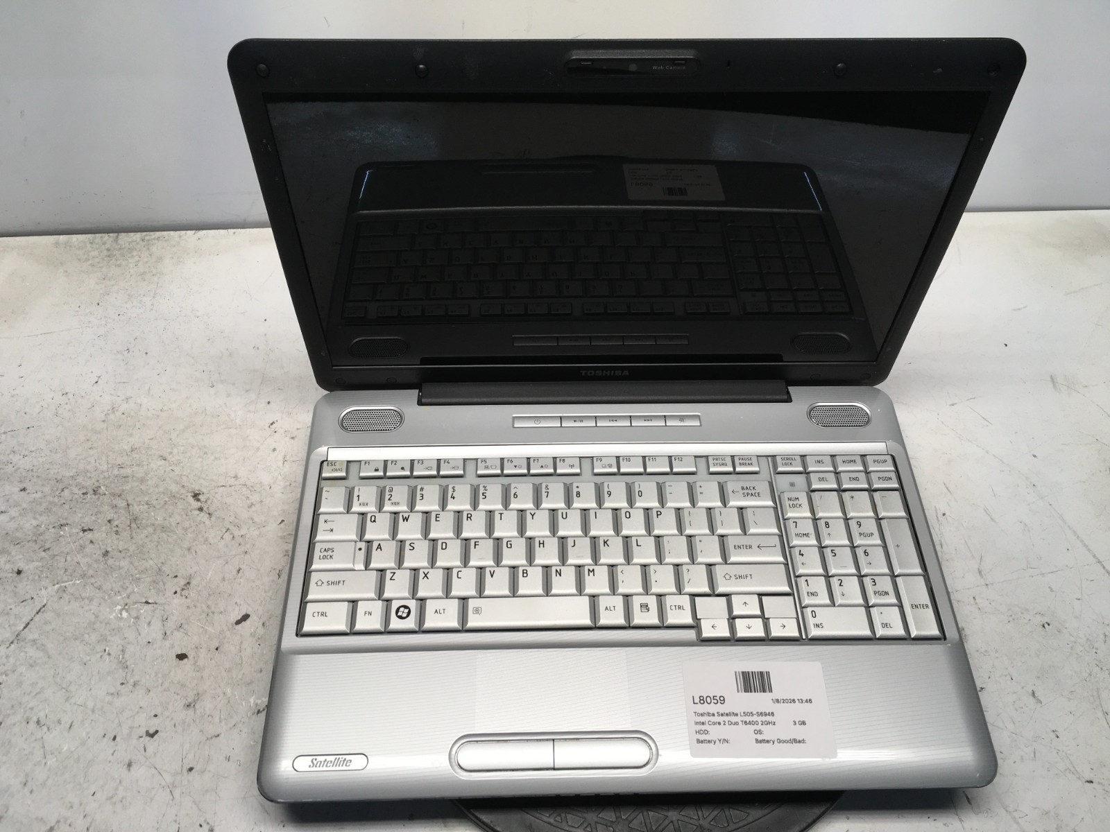 Toshiba Satellite L505-S6946 Intel Core 2 Duo T6400 2GHz 3 GB NO HDD gallery