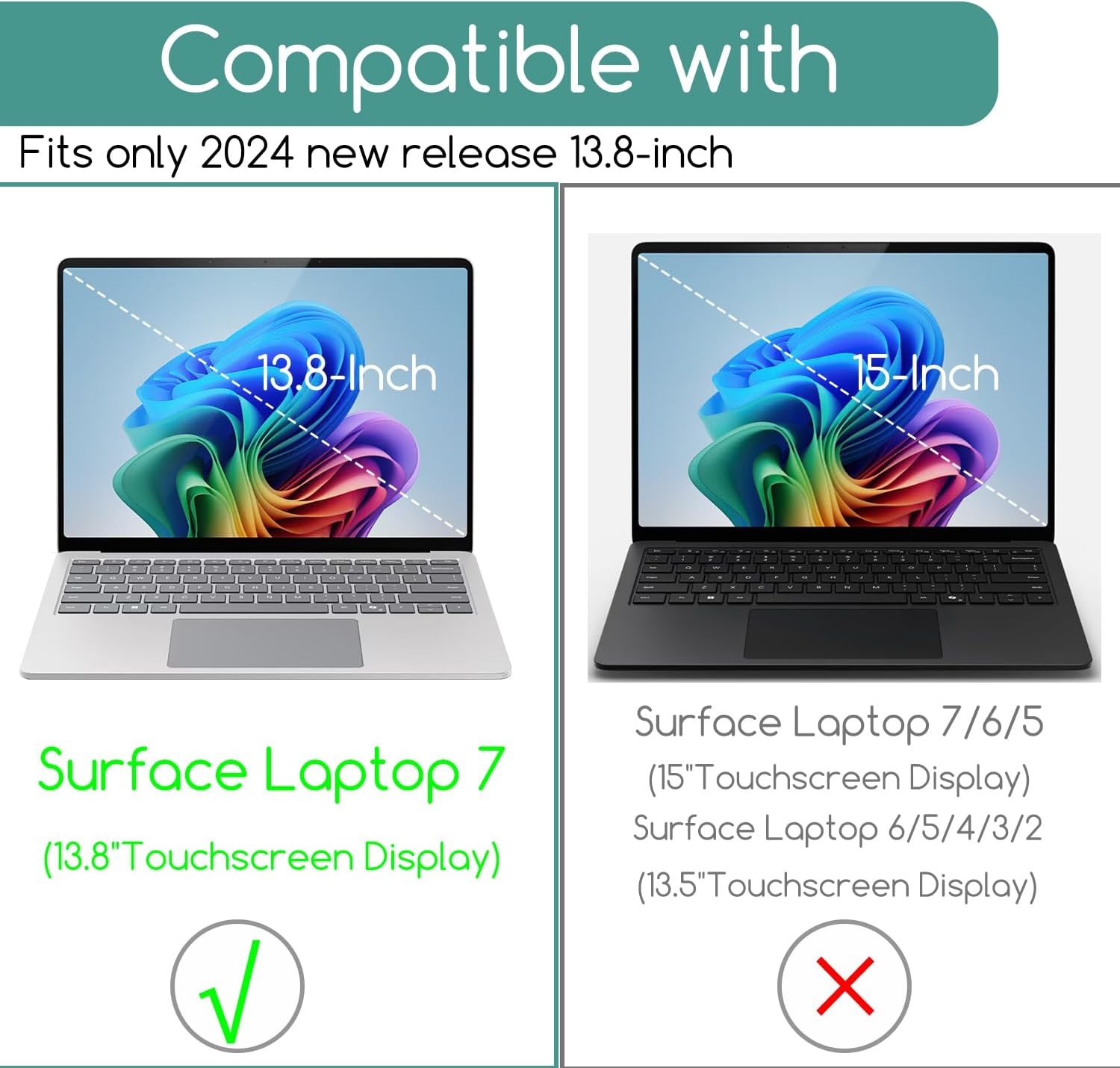 2-Pack Ultra Clear Tempered Glass Protectors for Surface Laptop 7 & 8 13.8 Inch gallery