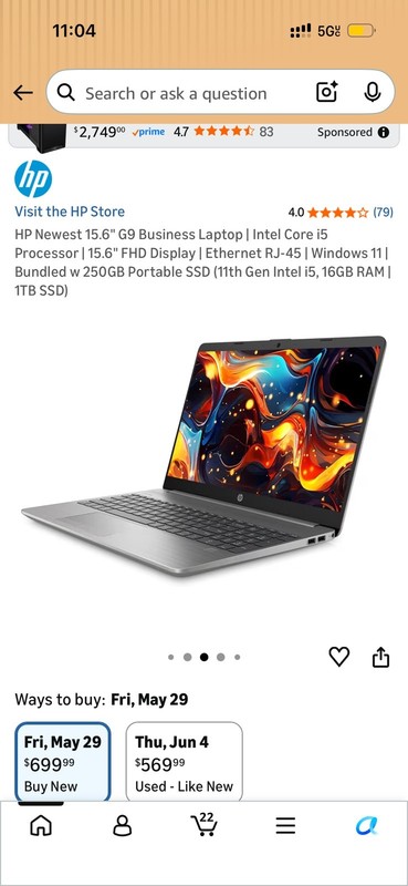 HP 15.6" G9 Business Laptop | Ethernet RJ-45 | Windows 11 | Intel i5, 16GB RAM gallery