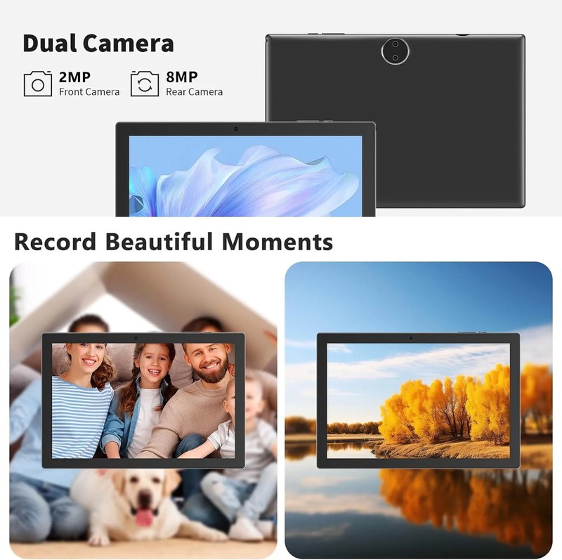 10 inch Android 15 Tablet 2 in 1 with Keyboard 8GB RAM 32GB ROM 5G WiFi Black gallery