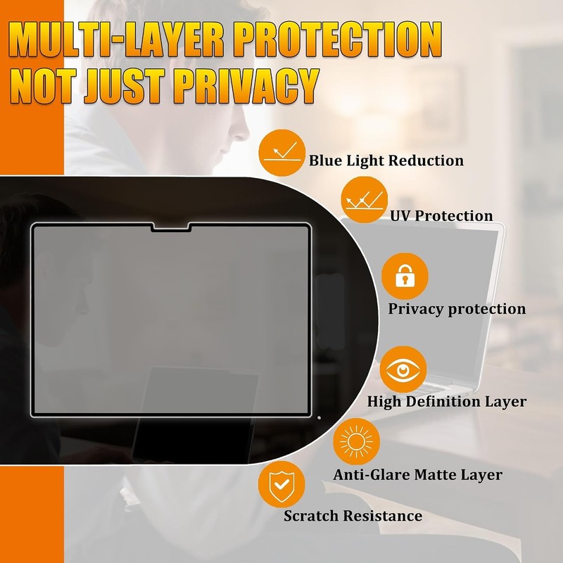 MacBook Pro 14 Inch (2021-2026, M1-M5) Privacy Screen Protector - Anti-Glare, Bl gallery