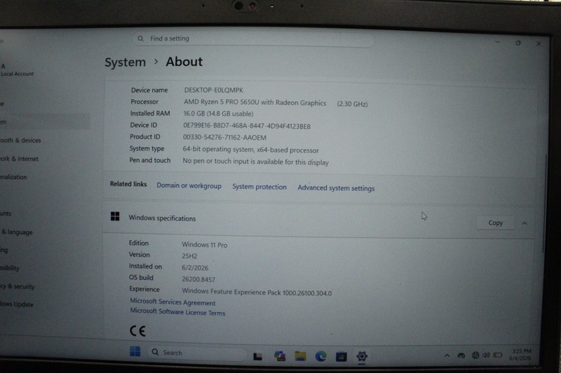 Lenovo ThinkPad L14 Gen 2 AMD Ryzen 5 5650U 2.30GHz 16GB RAM 14 inch 240GB SSD gallery