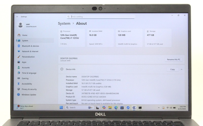 Dell Latitude 5430 14" 4.2GHz i7-1255U 512GB SSD 16GB RAM Win 11 Pro ; 6184128 gallery