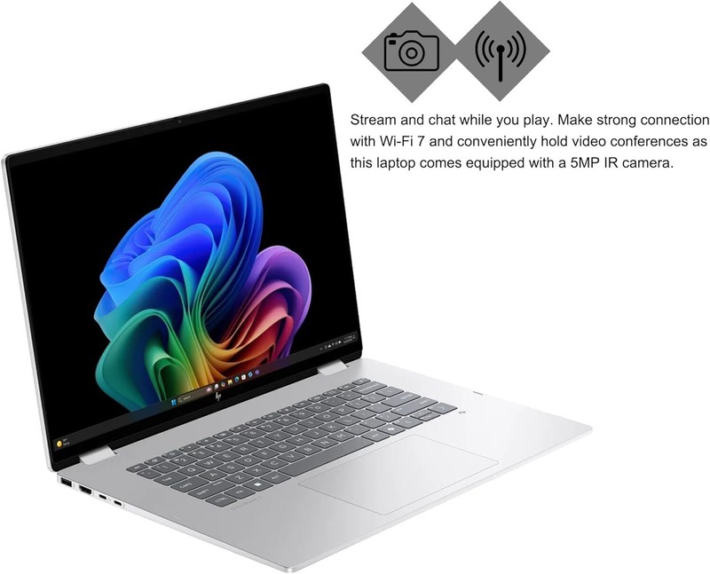 HP Omnibook 7 Flip 16 Laptop 16" 3K OLED U7-258V 32G RAM | Silver Touch Backlit gallery