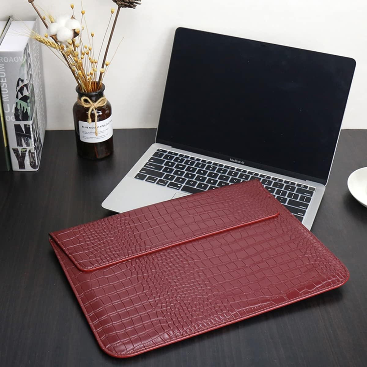 Protective Slim Portable Laptop Sleeve Crocodile PU Leather Case for MacBook Neo gallery