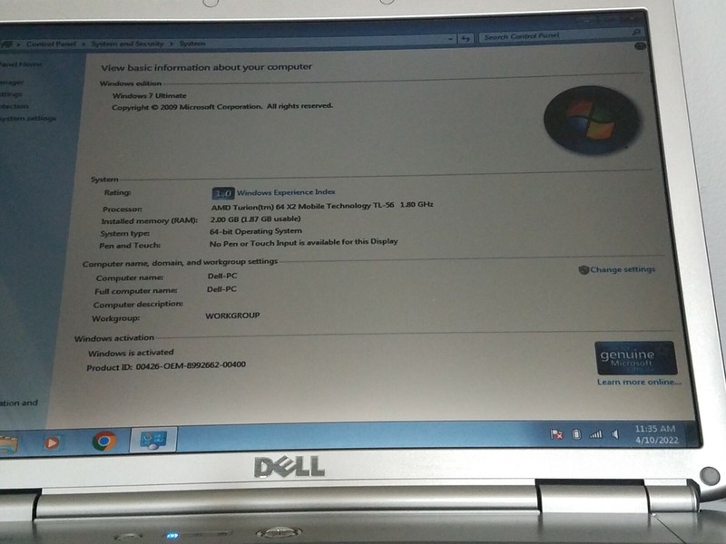 Dell Inspiron 1521 15.6''(AMD Dual-Core @ 1.8GHz ,2GB RAM ,40GB HDD) Win 7 gallery