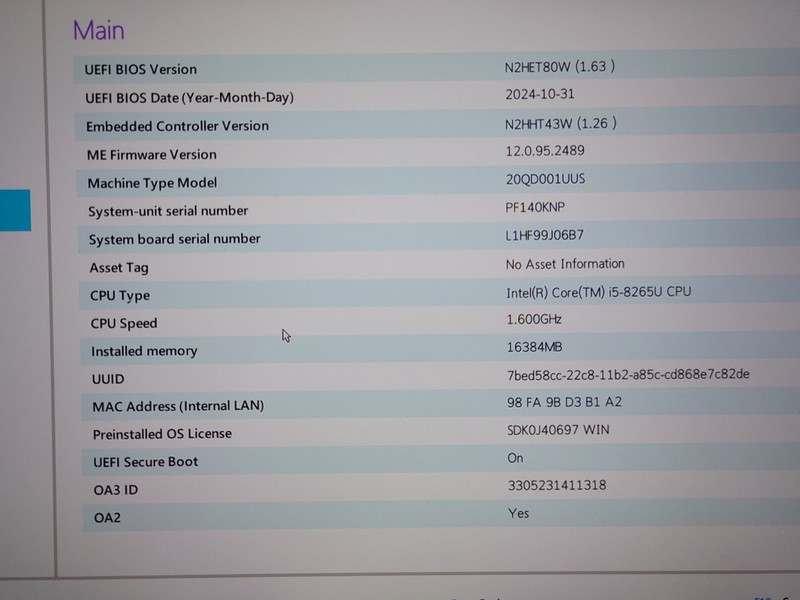 Lenovo X1 Carbon 7th Gen 14" WQHD i5-8265U 8GB RAM 256GB SSD No OS gallery