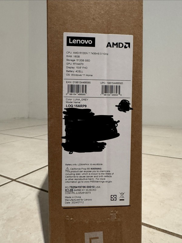 Lenovo LOQ 15.6" FHD 144Hz Gaming Notebook R7-7435HS 16GB RAM 512GB SSD RTX 4070 gallery