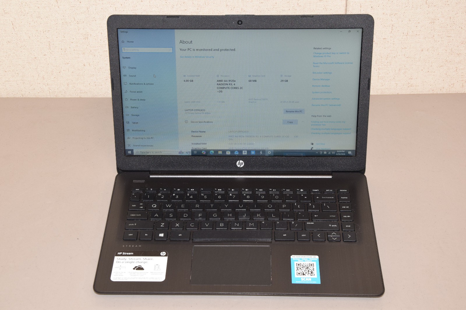 HP Stream 14-ds0035nr 14" AMD A4-9120e Dual Core 4GB DDR4 32GB eMMC SSD Webcam gallery