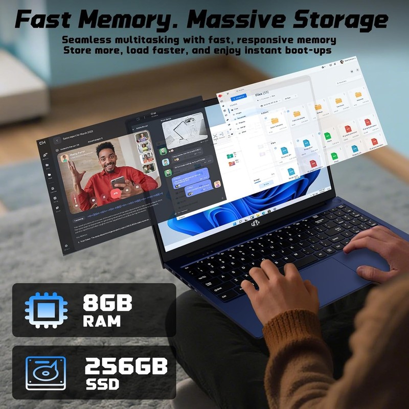 NIMO 17.3" FHD IPS Laptop Computer 16GB RAM 256GB SSD Pentium 4 Cores N100 gallery