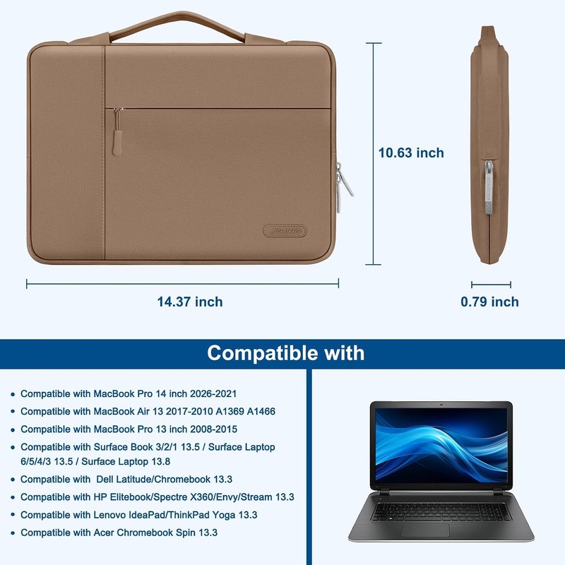 Sleeve for 13.3 inch Laptop with Handle, Polyester Multifunctional Computer Bag gallery