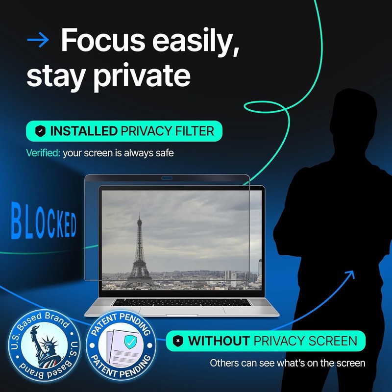 Magnetic Privacy Screen Compatible with MacBook Air 13" 2018, 2019, 2020, 2021, gallery