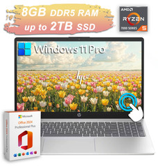 2026 HP Laptop 15.6 Touch Ryzen 5 8GB RAM Up to 2TB SSD Copilot Office 2024 Pro