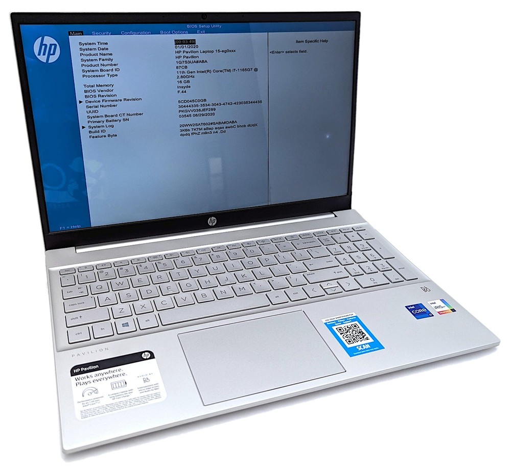 Incomplete HP Pavilion 15-eg0067st 15.6" Laptop Intel i7-1165G7 2.80GHz 16GB RAM