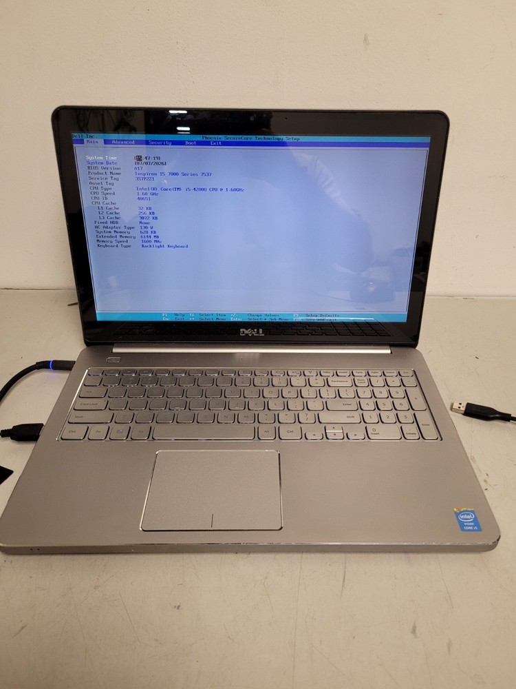 Dell inspiron 15 7537 15.6" touch i5-4200u 1.6ghz 6gb ram no ssd READ 3S7P2Z1