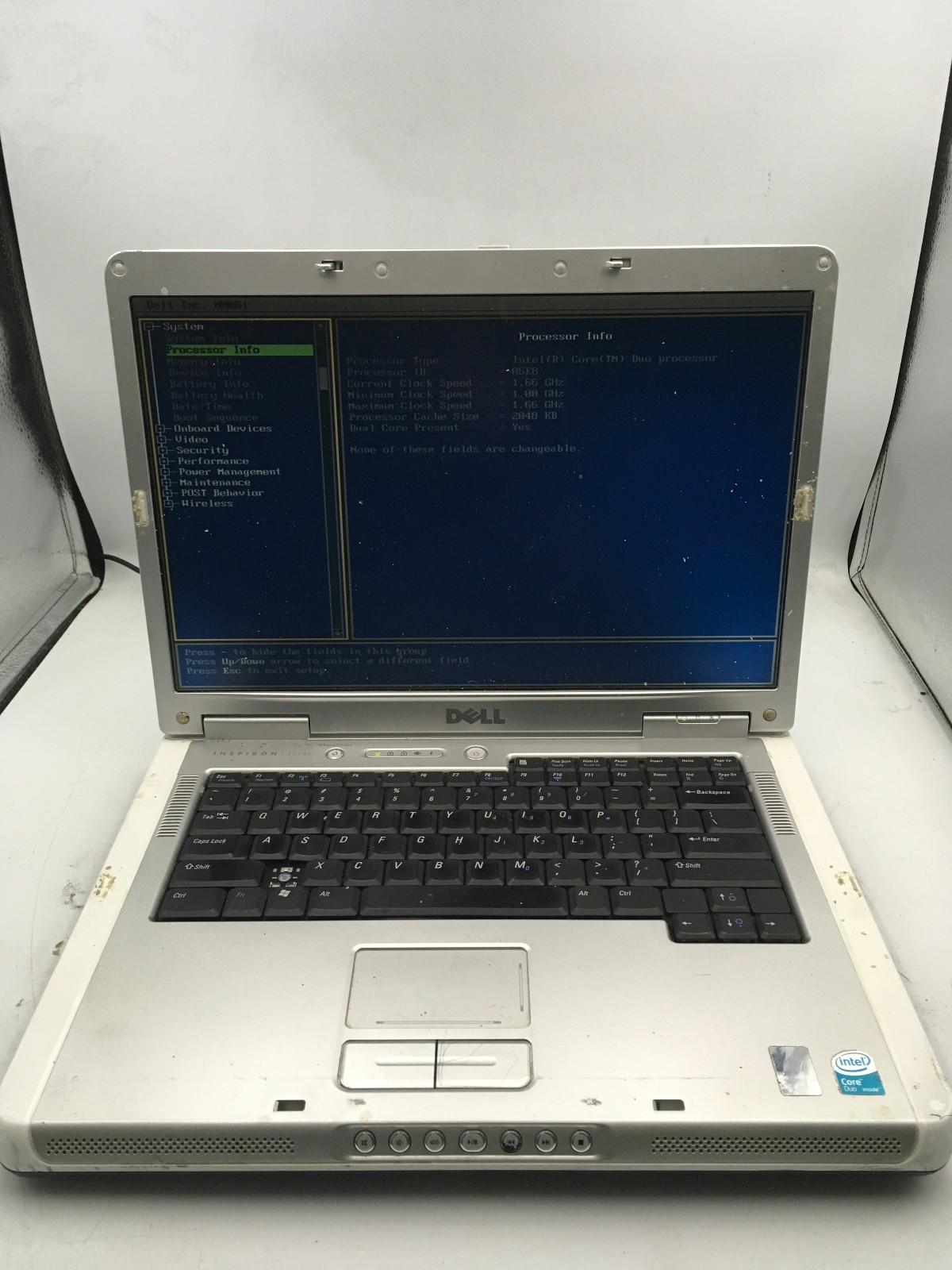DELL INSPIRON E1505 - BOOTS TO BIOS - INTEL CORE DUO - 512MB RAM - 15" -READ- BB gallery