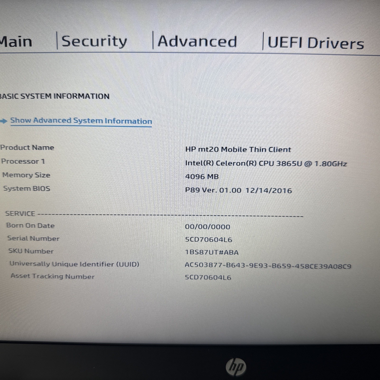 HP mt20 Mobile Thin Client Celeron 3865U@1.80 4GB RAM NO HDD/OS WH660! gallery