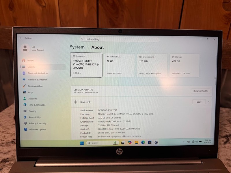 HP Pavilion 14-dv1097nr 14" Laptop i7-1195G7 2.9GHz 32GB DDR4 500GB NVMe Win 11p gallery