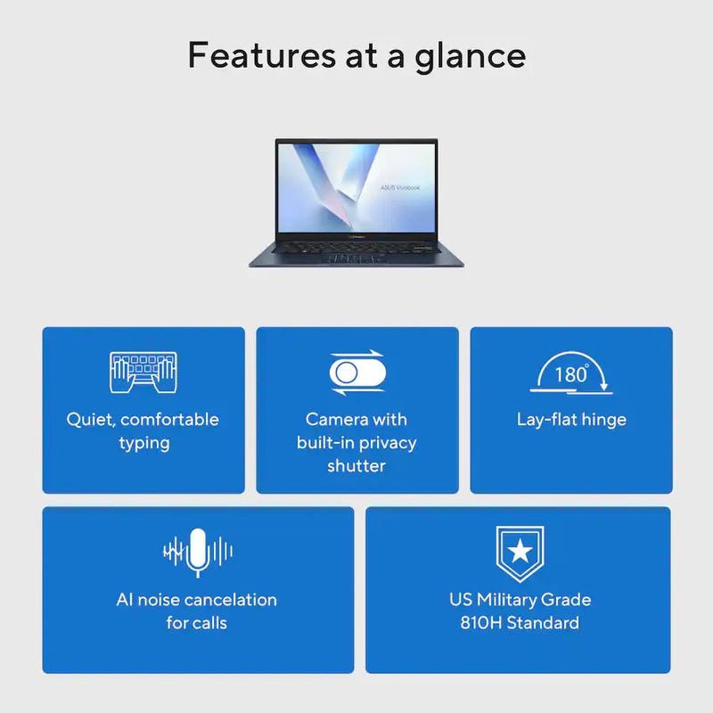 ASUS Vivobook 14" FHD Intel Core 5 120U 24GB RAM 1TB SSD Wi-Fi 6 W11H gallery