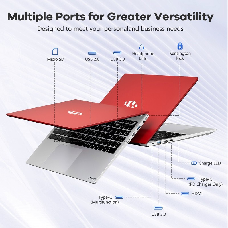 NIMO 15.6 FHD IPS Laptop, 8 Cores Intel i5-12450H 32GB RAM 1TB SSD WiFi-6 Win11 gallery