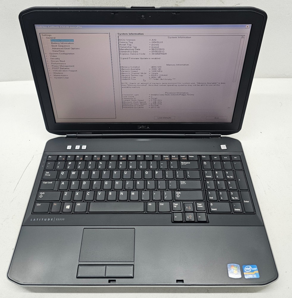 Dell Latitude E5530 15.6" Laptop Intel Core i5-3340M 4GB Ram NO HD/OS (FL)