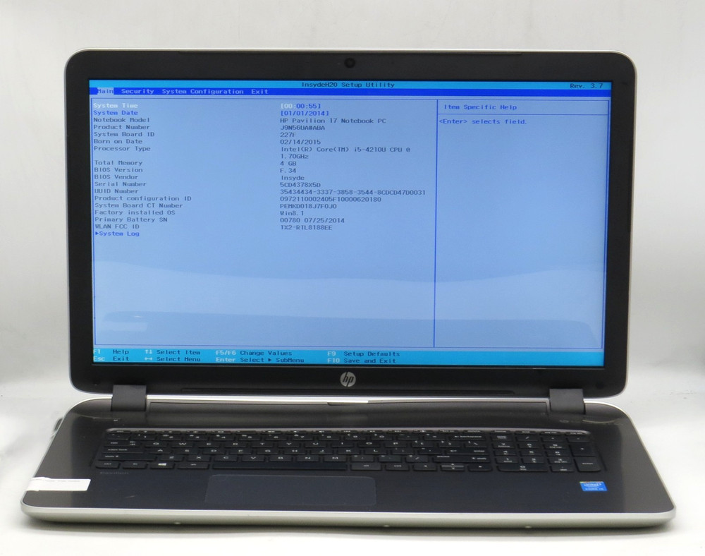 HP Pavilion 17-E118DX 17.3" i5-4210U @ 1.70GHz 4GB DDR3 No HDD/OS