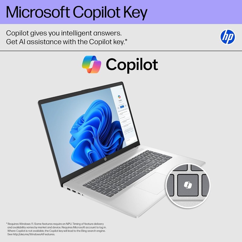 HP 17-CN5075CL 17.3"Touch Laptop, Intel Core Ultra 7 255U 64GB RAM 4TSSD W11P gallery