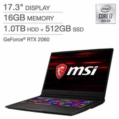 MSI GE75 Raider Gaming Laptop – 10th Gen Intel Core i7-10750H – GeForce RTX 2060