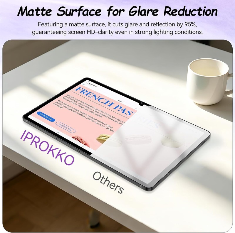 Matte Anti-Glare 2 Pack Screen Protectors for Samsung Galaxy Tab S10 Plus/S9 Plu gallery