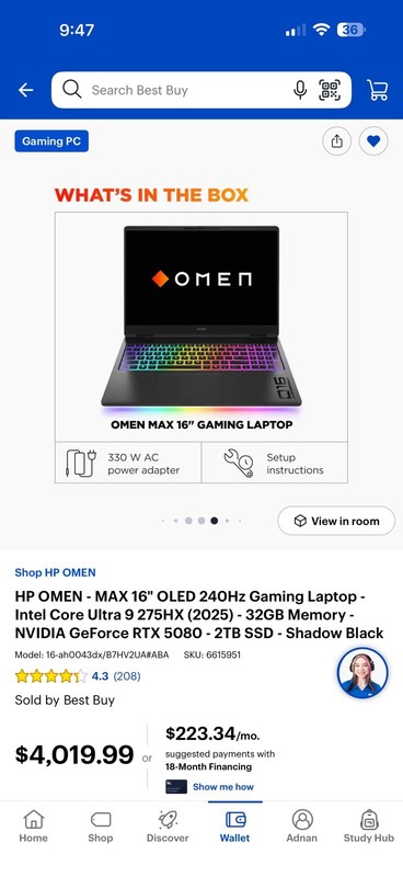HP OMEN MAX 16 OLED 240Hz Core Ultra 9 275HX RTX 5080 32GB 2TB W11 gallery