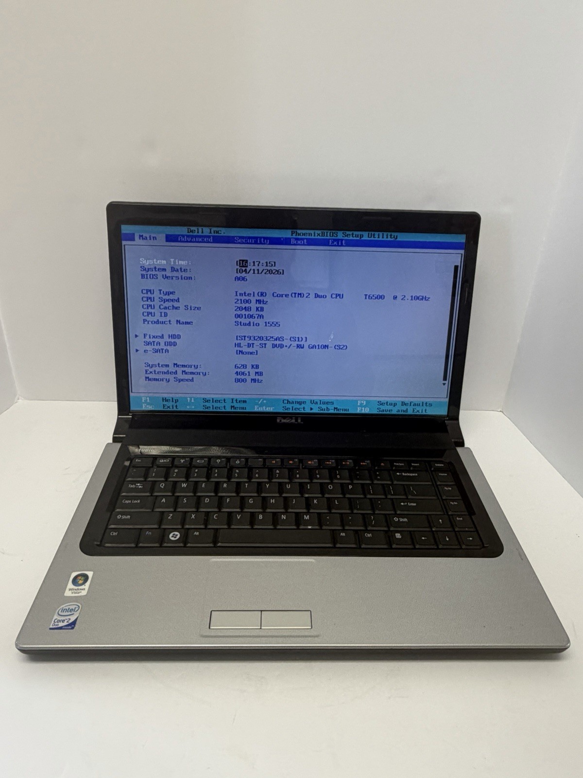 Dell Studio 1555 Laptop 15.6" Core 2 Duo T6500 2.10Ghz w/4GB Ram,320GB HD, NO OS gallery