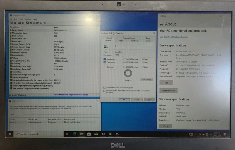 Dell Precision 7530, Intel Core i7-8850H @ 2.6GHz, 16GB RAM, 512GB SSD, W10P gallery
