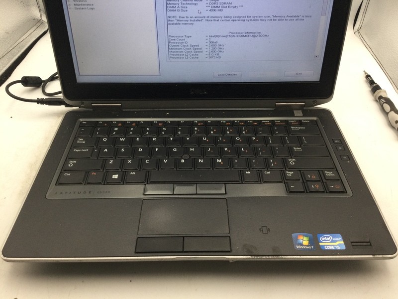 DELL LATITUDE E6330 - BOOTS TO BIOS - INTEL I5 3320 - NO RAM - 13" - READ - BB! gallery