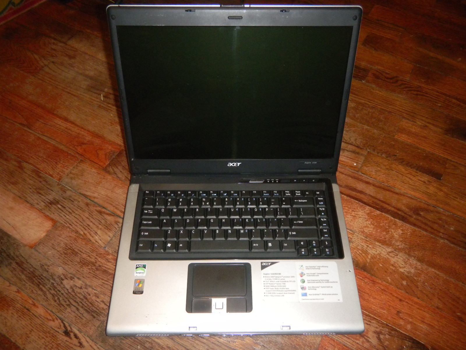 Laptop Computer Acer Aspire 3100 Series 3102WLMi 1.66GHz 15.4" Good Sreen, Parts gallery