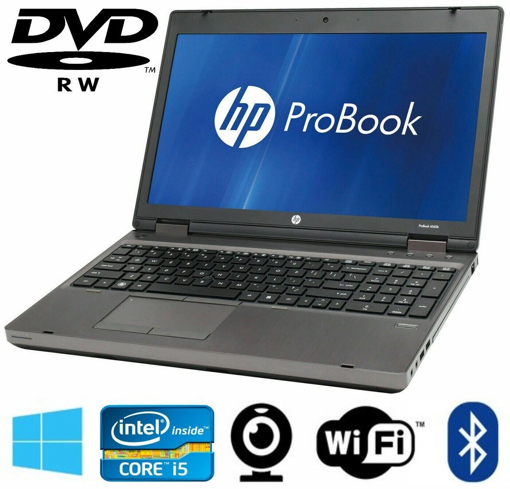 Large HP Probook 6570B i5 2.5GHz 4GB RAM 320GB DVD-RW 15.6 inch Win 10 Pro B Grade