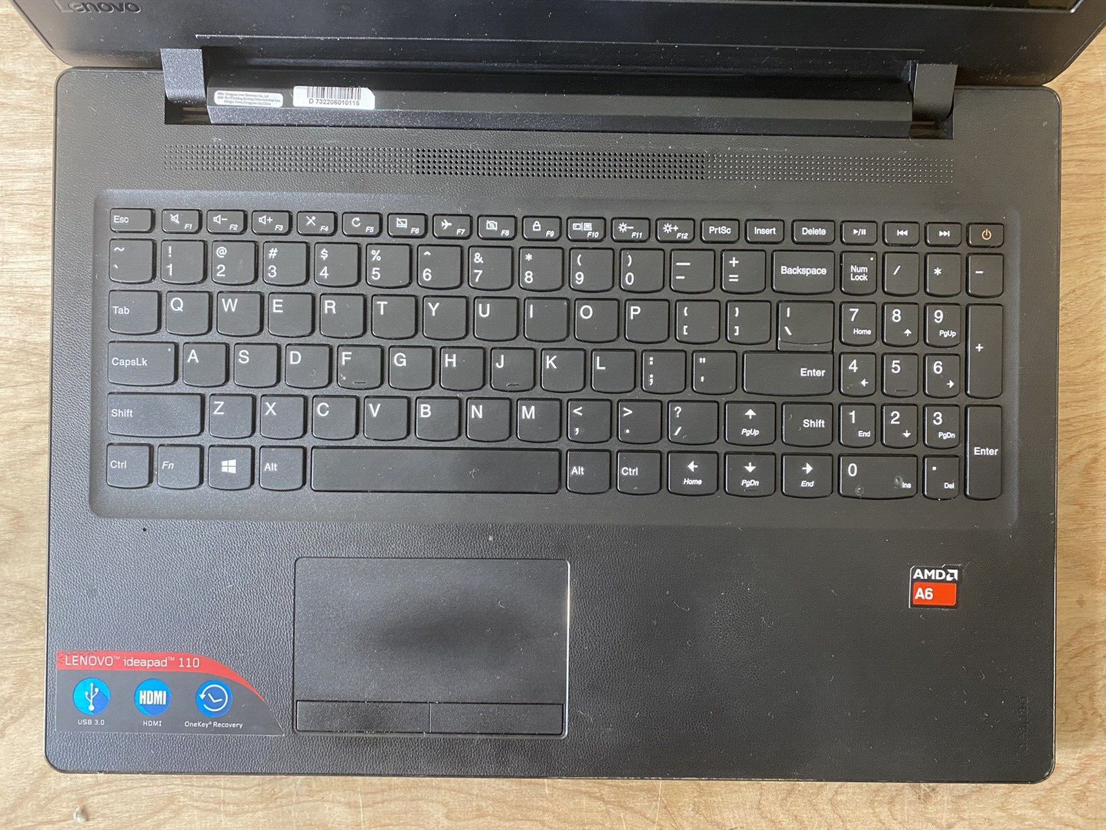 LENOVO IDEAPAD 110-15ACL M/B Started, screen black. (M/B-broken) for parts gallery