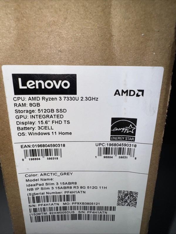 Lenovo IdeaPad Slim 3 Laptop 15.6" FHD LED Ryzen 3 7330U 512GB SSD, 8 GB RAM gallery