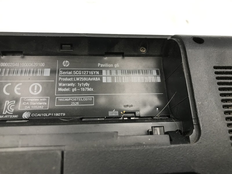 HP PAVILION G6 1B79DX - FOR PARTS/BAD LCD - INTEL I3 370M - 4GB RAM - READ - BB! gallery
