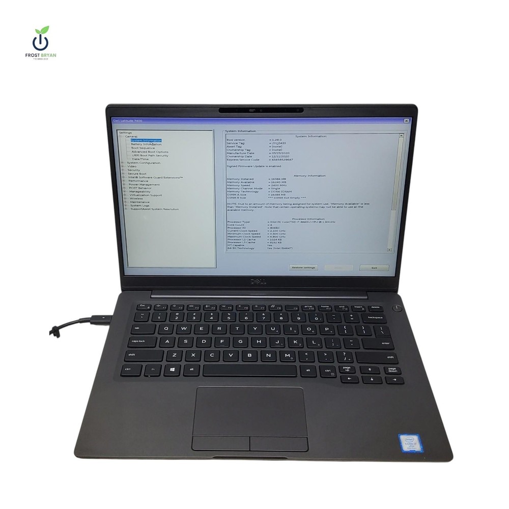 Dell Latitude 7400 i7-8665U 16GB 512GB SSD No OS Grade C [READ]