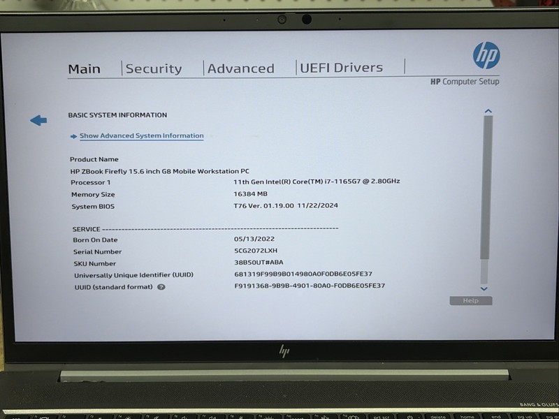 HP ZBook Firefly 15 G8 i7-1165G7 FHD 16GB No SSD/OS gallery