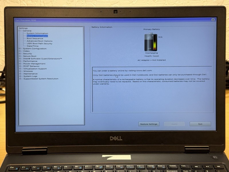 DELL PRECISION 7530 16GB NO HDD i9-8950 2.90 GHZ - TESTED gallery