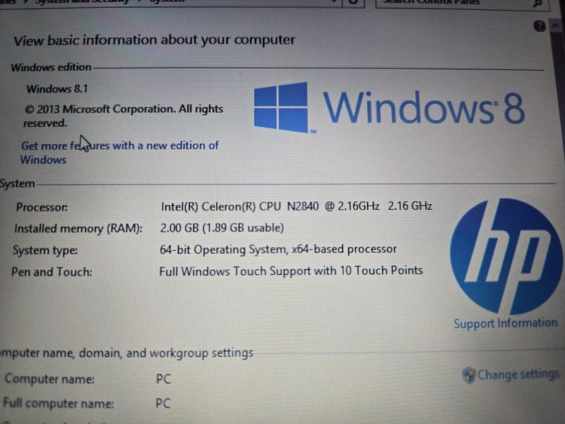 HP Stream RTL 8723 BE Laptop. Windows 8,touch display w original charger gallery