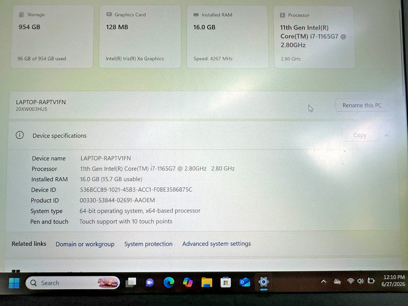 Lenovo ThinkPad X1 Carbon 14" (1TB SSD, Intel Core i7-1165G7, 2.80GHz, 16GB RAM) gallery