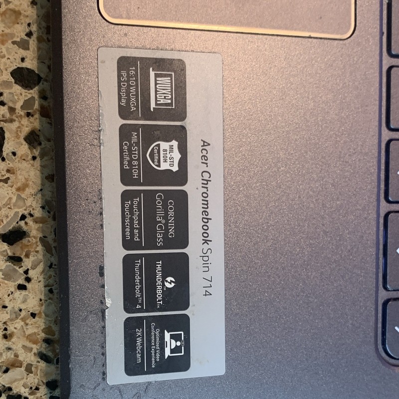 Acer Chromebook Spin 714 14" Touchscreen Intel Core i5 Gray HDMI Thunderbolt 4 gallery