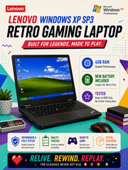 Lenovo Windows XP Retro Laptop | Custom Legacy PC Gaming Build | With New Batt