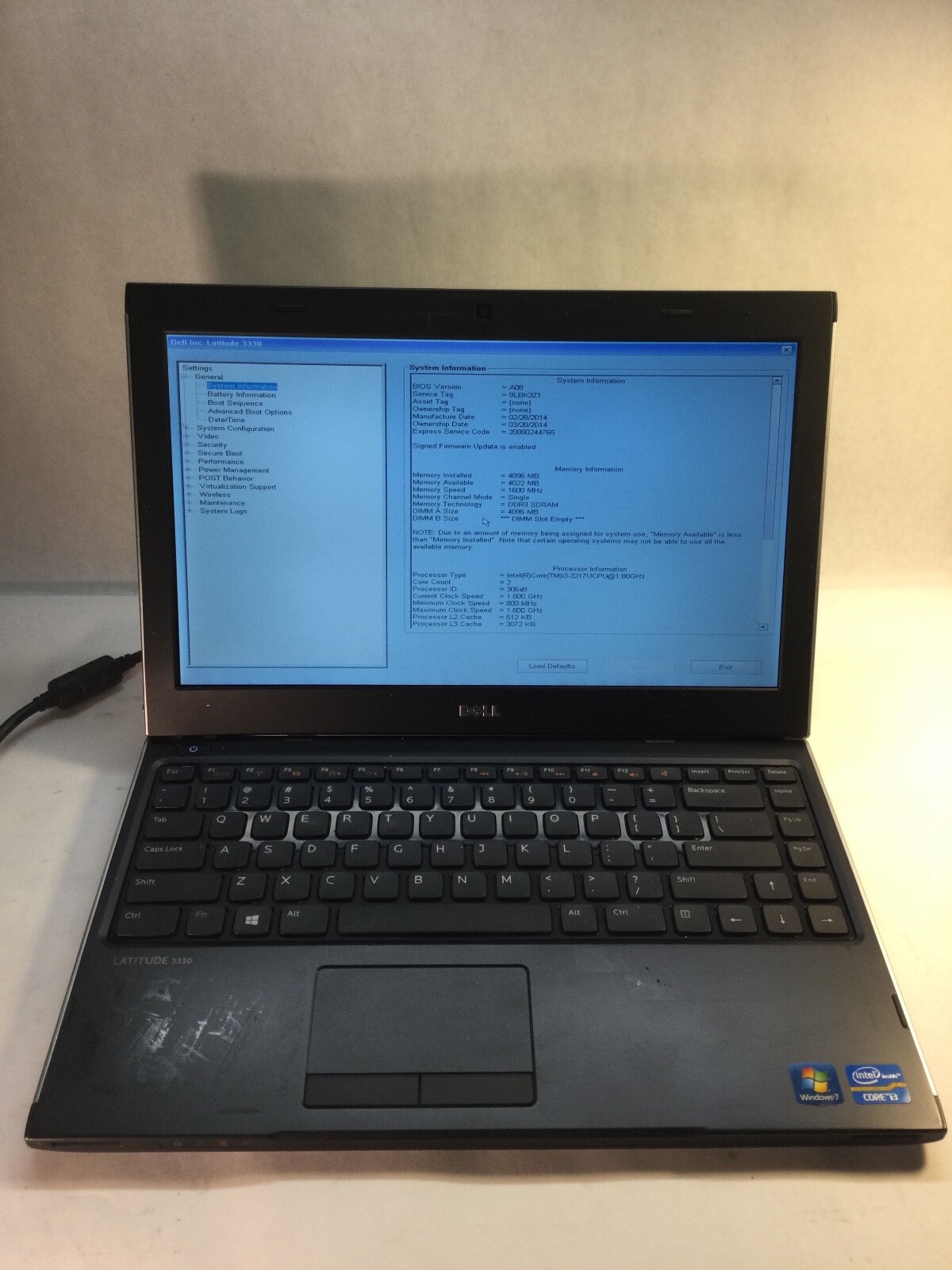 Dell Latitude 3330 13" Laptop Intel Core i3-3217U - BOOTS TO BIOS- MZ gallery