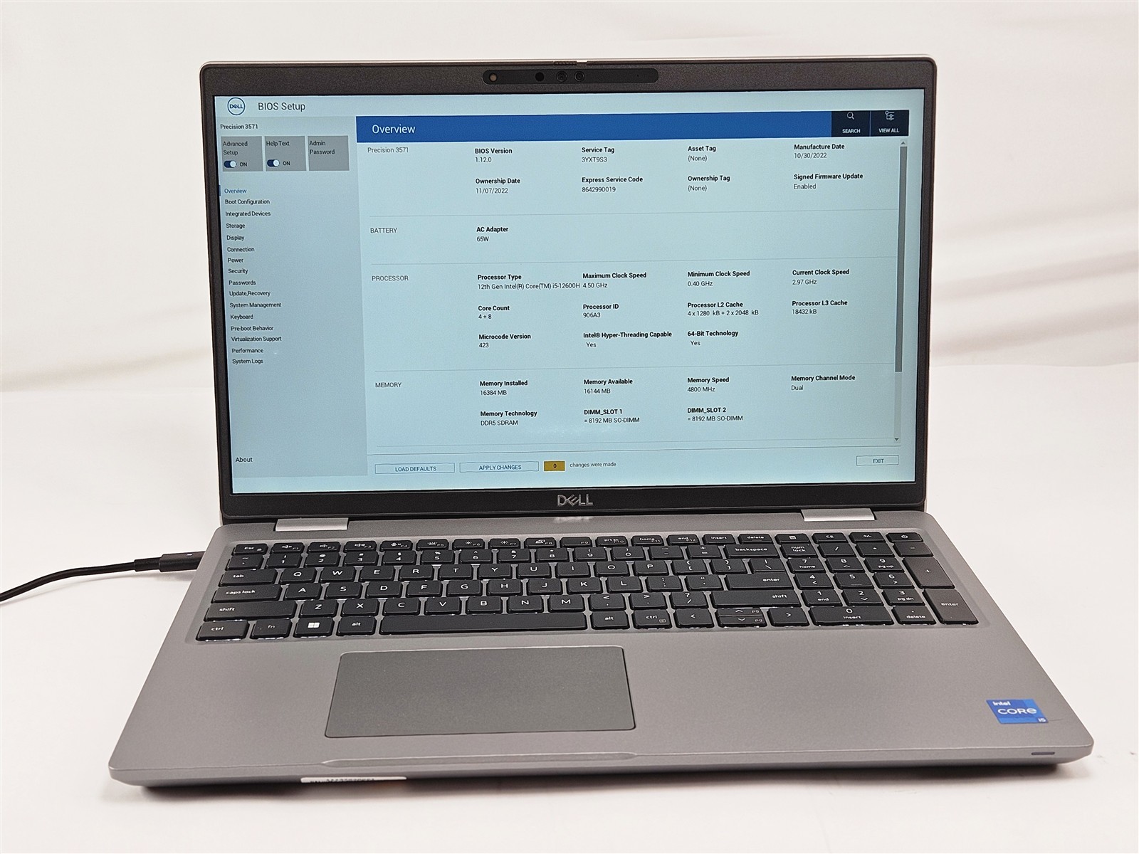 Dell 15.6" Precision 3571 Intel Core i5-12600H 16GB RAM 256GB SSD FHD T600 Gray gallery