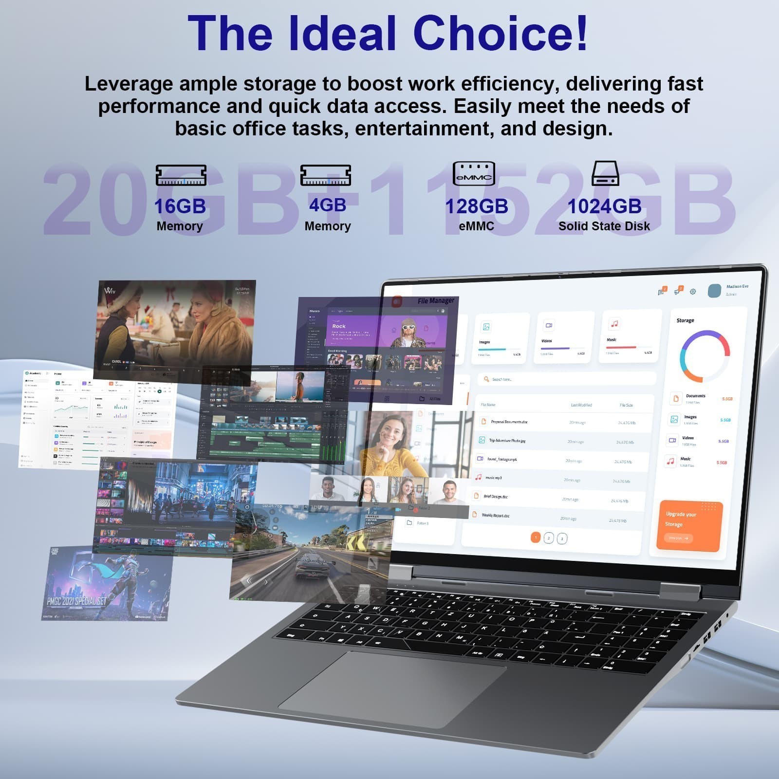 2026 Jumper 2-in-1 Laptop Tablet 16" Touchscreen 4GB+256GB / 20GB+1152GB Win11 gallery
