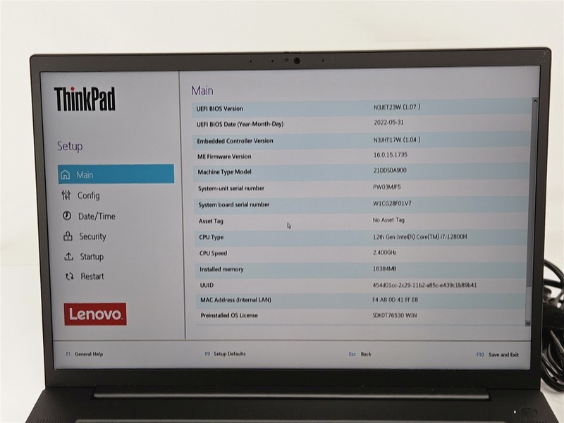 Lenovo ThinkPad P1 Gen 5 Intel Core i7-12800H 16GB 512GB SSD 16" Iris Xe gallery